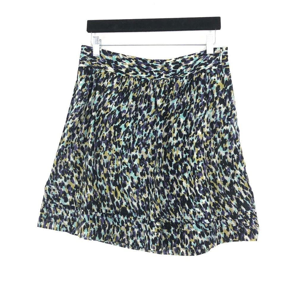 Ann Taylor LOFT Cotton Purple Green Skirt Size 2